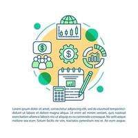 Pricing article page vector template. Seasonal sale. Required payment. Brochure, magazine, booklet design element with linear icons and text boxes. Print design. Concept illustrations with text space