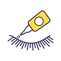 False eyelash glue color icon. Lash adhesive. Temporary and permanent eyelashes extension glue. Isolated vector illustration