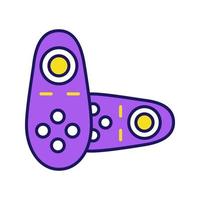 VR controller color icon. Virtual reality wireless gamepad. VR game console, remote control. Isolated vector illustration