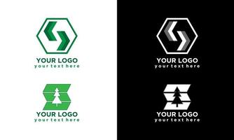 letter S green company vector logo template