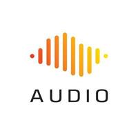 onda de sonido para vector de diseño de logotipo de audio