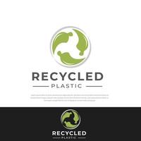 Plastic bottles in a circle, recycling symbol. recycled plastic, symbols, icons, design templates vector