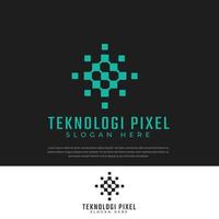 logotipo de diseño abstracto de píxeles, plantilla de diseño, símbolo, tecnología vector