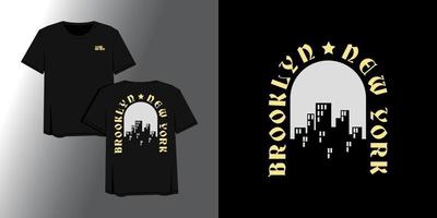 Brooklyn New York Vintage Streetwear T-Shirt Design Vector Illustration