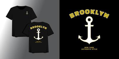 Brooklyn New York Vintage Streetwear T-Shirt Design Vector Illustration