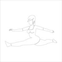 Leg split character outline illustration on white background. vector