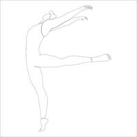 dance pose character outline illustration on white background. vector