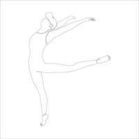 ilustración de contorno de personaje de pose de baile sobre fondo blanco. vector