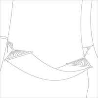 hammock on tree outline illustration on white background. vector