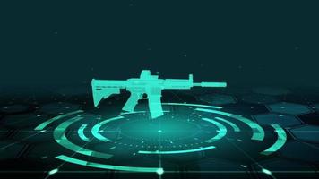 hud le futuriste fusil militaire de science-fiction 3d video
