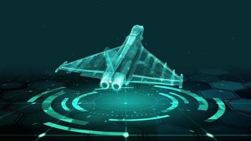 hud l'avion à réaction futuriste de science-fiction 3d