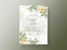 tarjeta de invitación de boda vegetación eucalipto vector