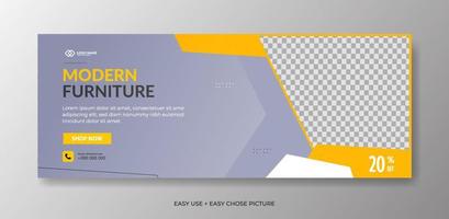 Creative modern banner furniture design template vector