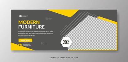 Creative modern banner furniture design template vector