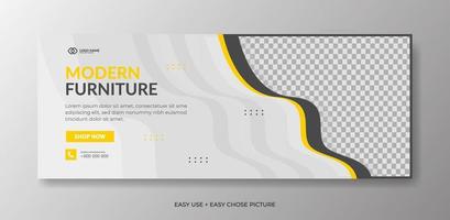 Creative modern banner furniture design template vector