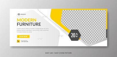 Creative modern banner furniture design template vector