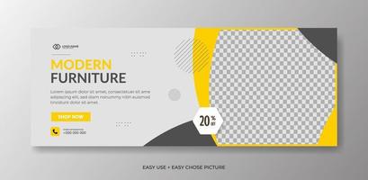 Creative modern banner furniture design template vector