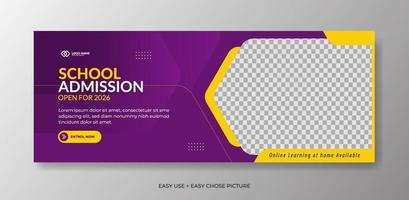 Creative modern banners school admissions design template