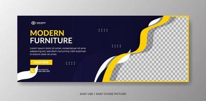 Creative modern banner furniture design template vector