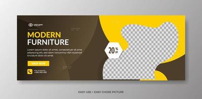 Creative modern banner furniture design template vector