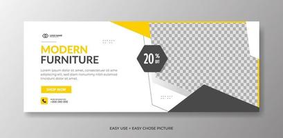 Creative modern banner furniture design template vector