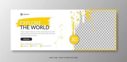 Travel creative banner template easy for use. Vector illustration