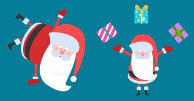 Flat design santa claus character collection vector