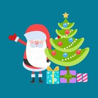 Vector cartoon illustration of cute Santa Claus character