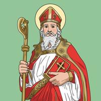 Saint Nicholas of Mira or Bari Colored Vector Illustration