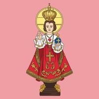 Infant Jesus of Prague Colored Vector Illustration