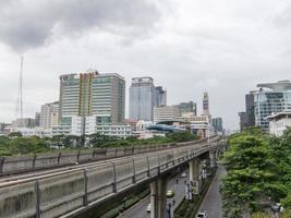 Ratchadamri BTS Station BANGKOKTHAILAND17 AUGUST 2018 Metro line to the city on17 AUGUST 2018 in Thailand. photo