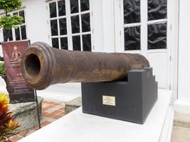 National Museum BANGKOKTHAILAND10 AUGUST 2018 Ancient artillery weapons are displayed in front of the museum. 10 AUGUST 2018 in Thailand. photo