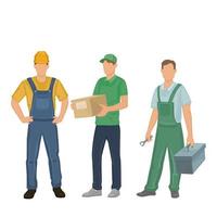 Group of people working professions on a white background - Vector