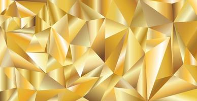 Panoramic luxury background with golden gradient triangles - Vector