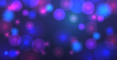 Abstract blue bokeh background with defocused circles and glitter. Decoration element for Christmas and New Year holidays, greeting cards, web banners, posters - Vector