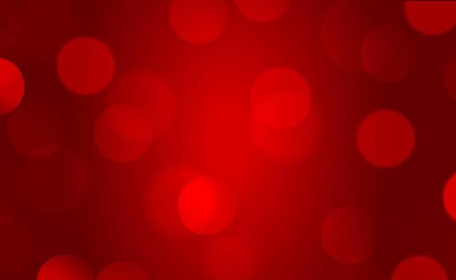 Abstract multicolored blurred bokeh on red background - Vector