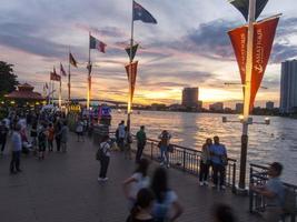 Asiatique BANGKOKTHAILAND17 SEPTEMBER 2018 The tourists come to Bangkok to see the beautiful river Chao Phraya River in the evening and twilight. on 17 SEPTEMBER 2018 in Thailand.