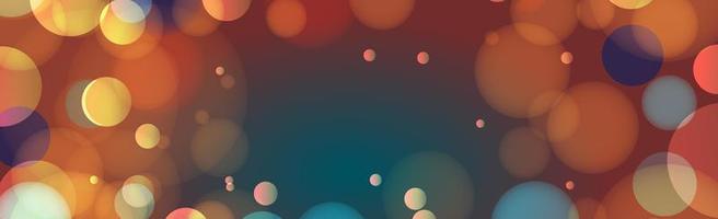 Abstract multicolored bokeh background with defocused circles and glitter. Decoration element for Christmas and New Year holidays, greeting cards, web banners, posters - Vector