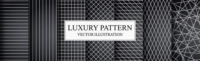 Set of 7 Piece Luxury Gold Pattern Backgrounds - Vector