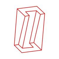 Impossible shape, optical illusion, vector. Logo. Optical art object. Geometric figure. Line art. Escher style. vector