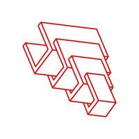 Logo. Impossible optical illusion shapes. Optical art object. Impossible figure. Geometry. vector