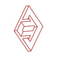 Optical illusion shapes. Optical art object. Impossible figure. Escher style. Geometry. Logo. vector