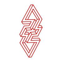 Impossible objects. Optical illusion shapes. 3d illustration. Geometric figure. vector