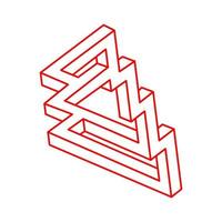 Impossible shapes, optical illusion figure, vector. Escher paradox. Optical art objects. Geometry. Logo. vector