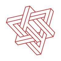 Impossible optical illusion shapes. Logo. Optical art objects. Impossible figures. Escher style. Geometry. vector