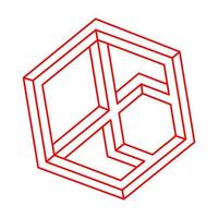 ilusión óptica. logo. vector de formas imposibles. objeto de arte óptico. figuras geometricas.