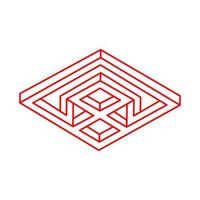 Impossible shape. Logo. Web design element. Optical illusion object. Line design. Geometric figure. vector