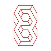 Unreal geometric figures. Optical illusion shapes. Impossible objects. Optical art. Line art. Sacred geometry. Logo. vector