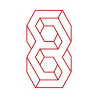 Unreal geometric figures. Optical illusion shapes. Impossible objects. Optical art. Line art. Sacred geometry. Logo. vector