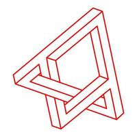 Impossible figure. Logo. Line design. Impossible shapes. Optical illusion objects. Optical art. Geometry. vector